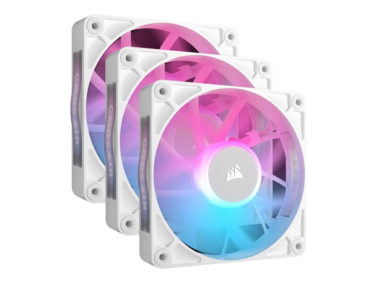 Corsair iCUE LINK RX120 RGB 3-pack - Kabinet køler - 120mm - Hvid med RGB - 36 dBA