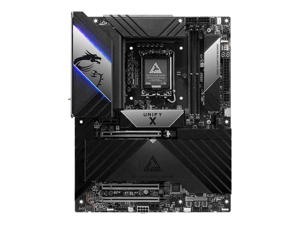 MSI MEG Z890 UNIFY-X - Bundkort - ATX - LGA1851 sokkel - Z890 Chipset - USB-C 3.2 Gen 2x2, USB 3.2 Gen 1, USB 3.2 Gen 2, USB-C 3.2 Gen2 - 5 Gigabit Ethernet, Wi-Fi 7, Bluetooth - onboard grafik (CPU påkrævet) - HD Audio (8-kanaler)