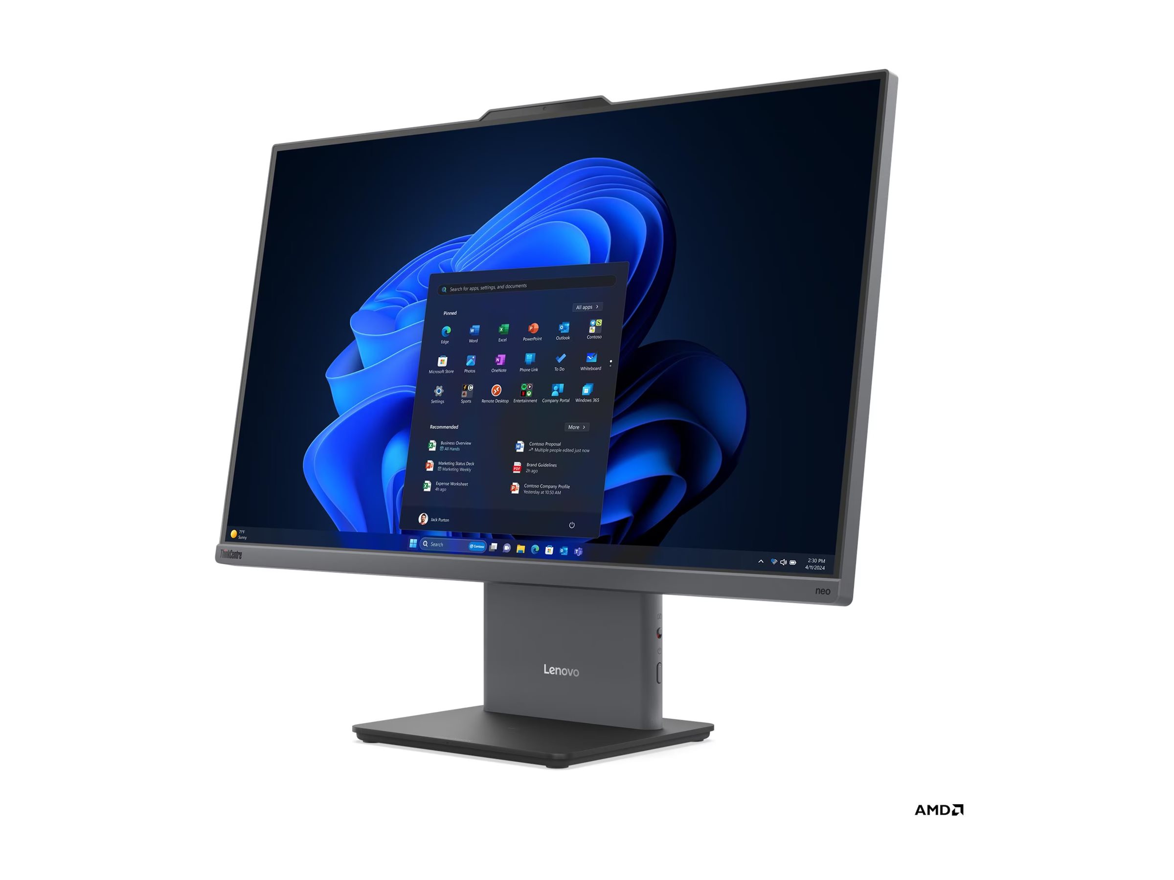 Lenovo ThinkCentre neo 55a 24 Gen 6 - all-in-one Ryzen 5 220 3.2 GHz - 16 GB - SSD 512 GB - LED 23.8" - Nordic