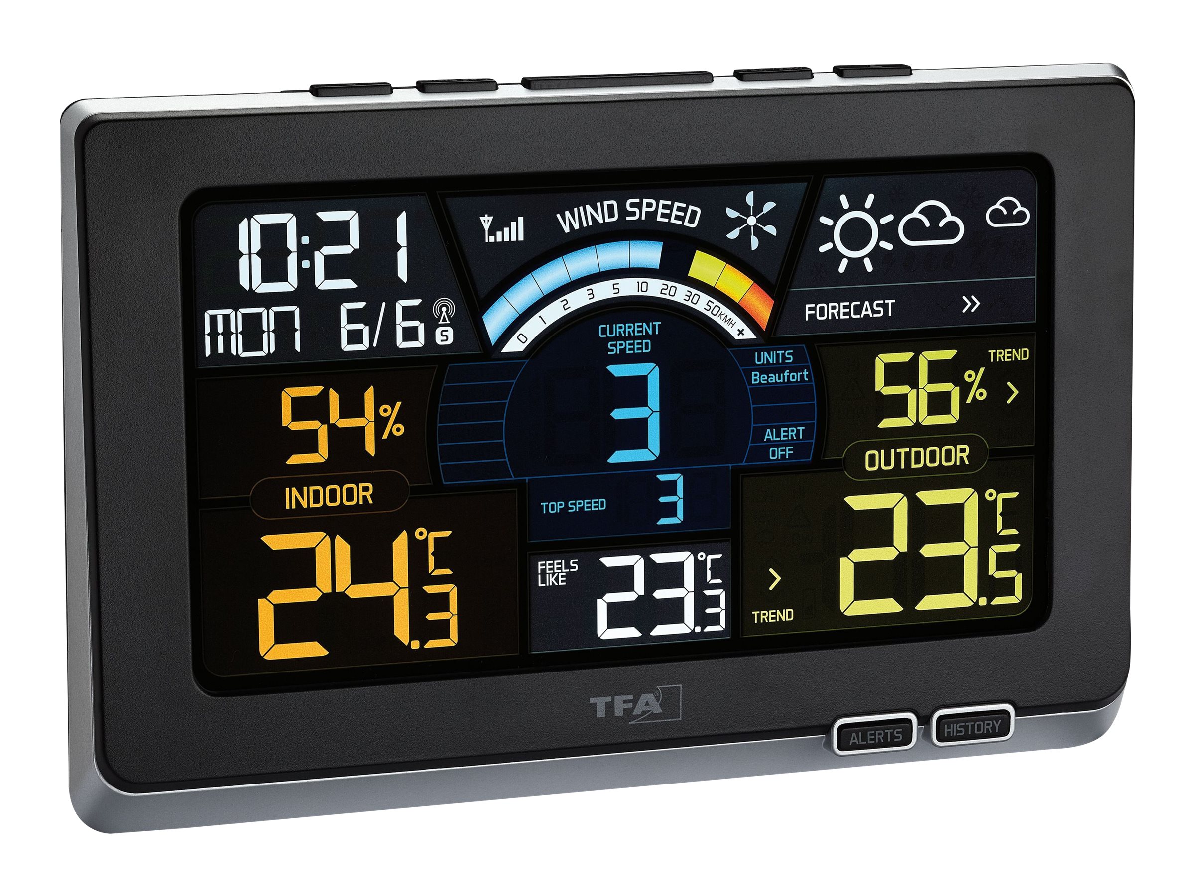TFA Spring Breeze Vejrstation Trådløs Indendørs Udendørs Sort