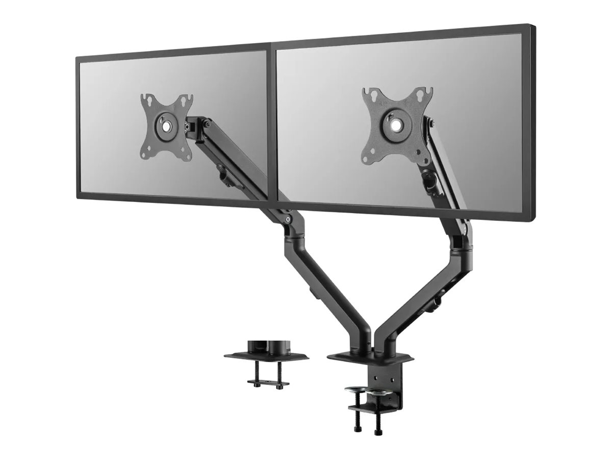Neomounts FPMA-D650D - Monteringssæt - fuld bevægelse - for 2 LCD displays - stål - sort - skærmstørrelse: 17-27 - klemmemonterbar, øje, skrivebordsmonterbar