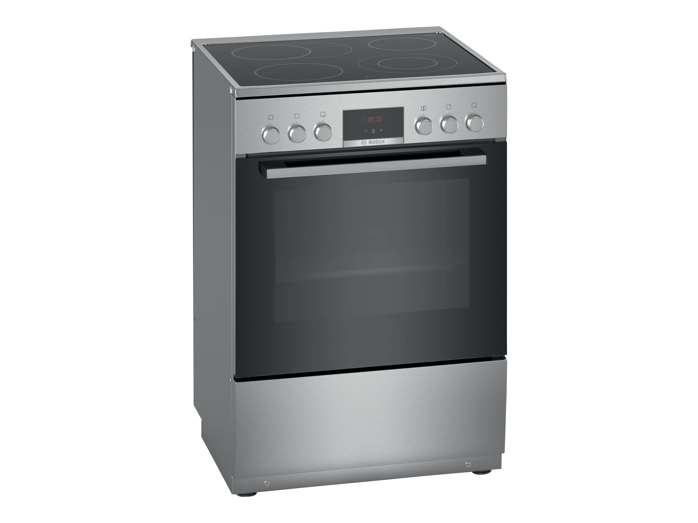 Bosch Serie | 4 HKR39A250U - Komfur - fritstående - bredde: 60 cm - dybde: 60 cm - højde: 90 cm - med selv-rengøring - rustfrit stål