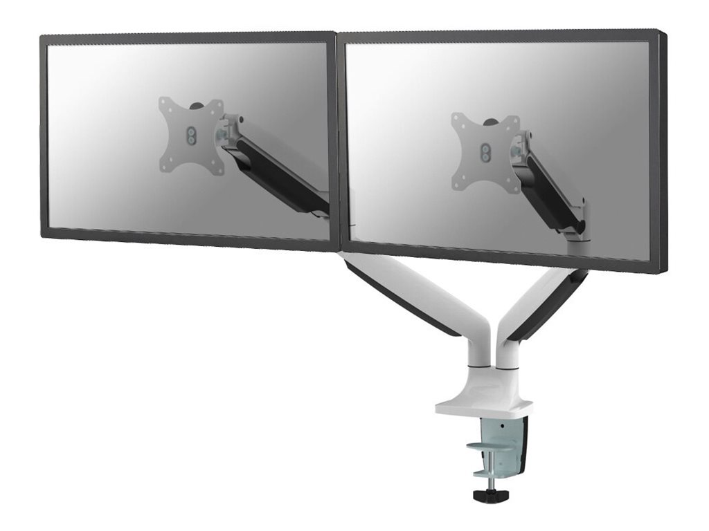 Neomounts NM-D750D - Monteringssæt - fuld bevægelse - for 2 LCD displays - hvid - skærmstørrelse: 10-32 - klemmemonterbar, øje, skrivebordsmonterbar