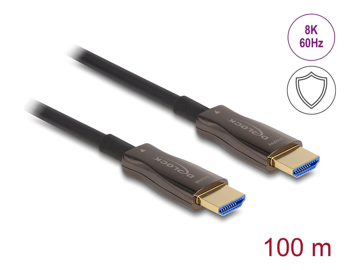 Delock HDMI-kabel 100m Sort