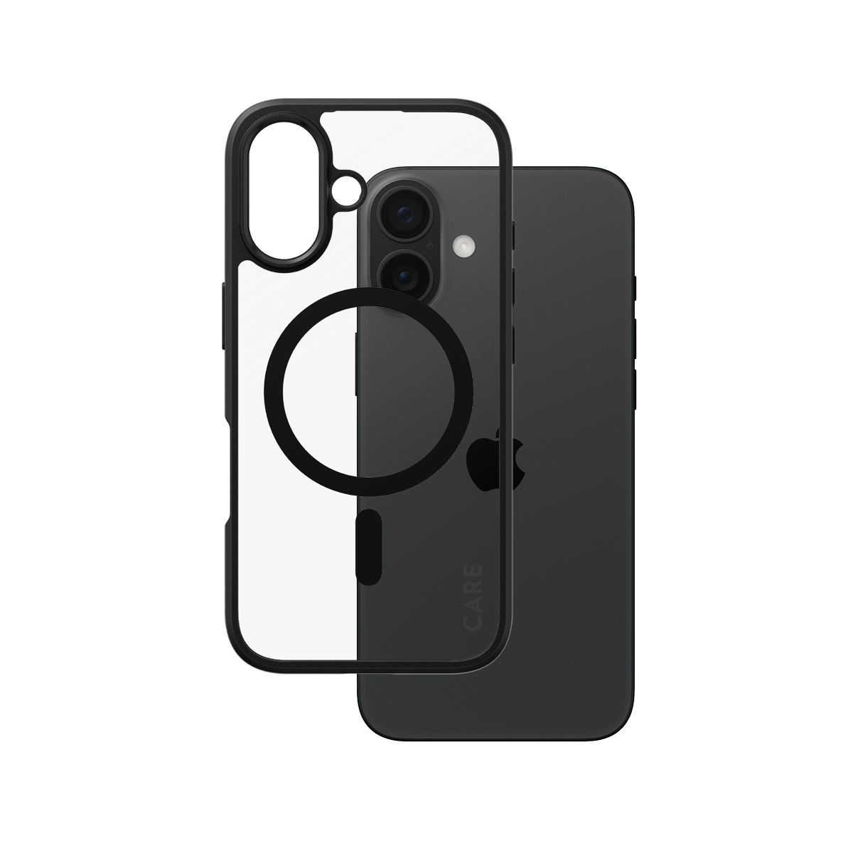 PanzerGlass CARE by Flagship Case Transparent Urban Combat w. Black Frame & MagSafe iPhone 16 Beskyttelsescover Transparent