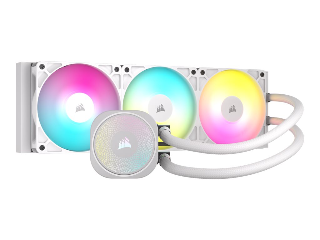 CORSAIR Nautilus 360 RS ARGB - Processors flydende kølesystem - Radiatorstørrelse: 360 mm - (for: LGA1851, LGA1700, AM5, AM4) - kobber - 120 mm - hvid