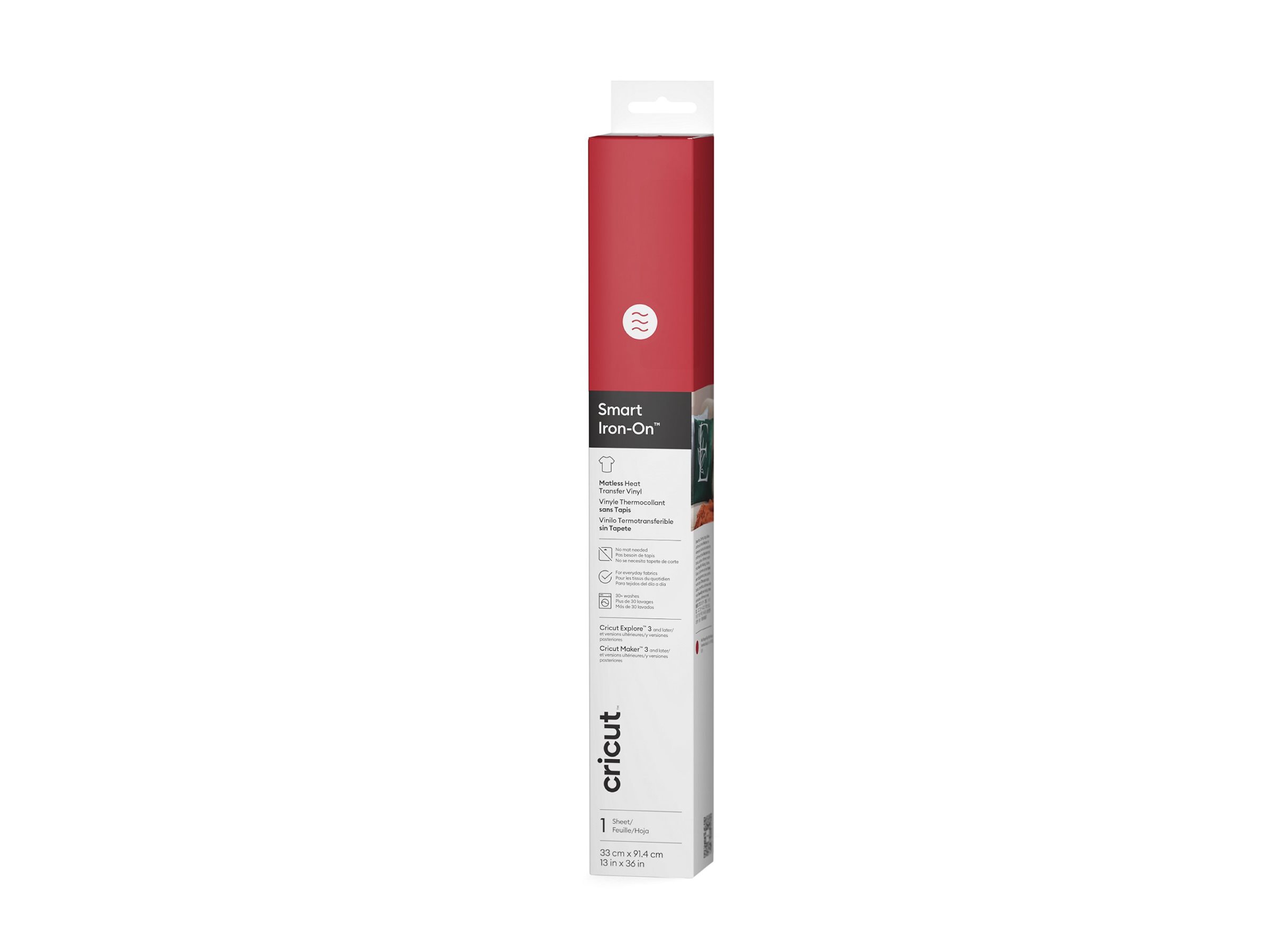 Cricut Smart Iron-On - Varmeoverførselsmateriale - 33 cm x 90 cm - rød