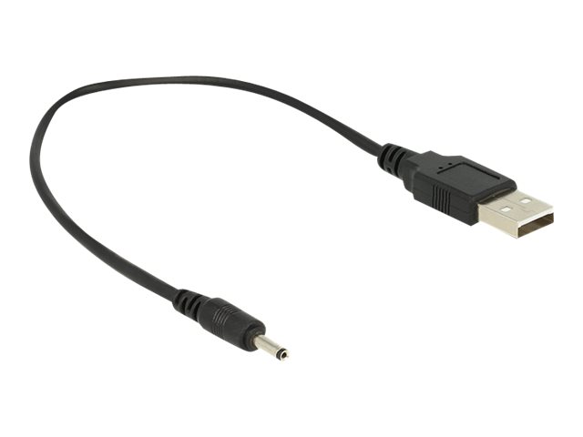 Delock USB / strøm kabel 27cm Sort
