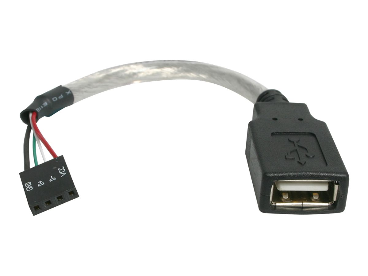 StarTech.com 6in USB 2.0 A to USB 4 Pin to Motherboard Header Adapter F/F - USB cable - USB (F) to 4 pin USB 2.0 header (F) - USBMBADAPT USB-kabel
