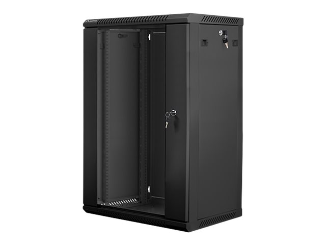 Lanberg - Rack kabinet - vægmonterbar - sort, RAL 9004 - 18U - 19