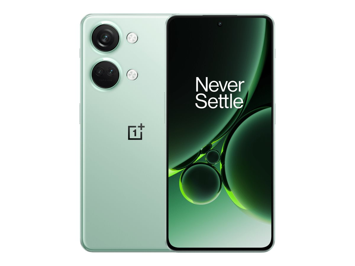 OnePlus Nord 3 5G - 5G smartphone - dual-SIM - RAM 8 GB / Intern hukommelse 128 GB - OLED-skærm - 6.74 - 2772 x 1240 pixels (120 Hz) - 3x bagkamera 50 MP, 8 MP, 2 MP - front camera 16 MP - støvgrøn