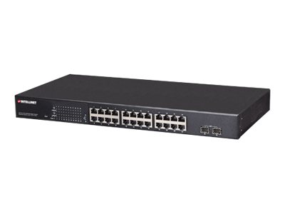 Intellinet 24-Port Web-Managed 2 SFP Ports, 24 x ports, IEEE 802.3at/af Power over ( / ), 2 x SFP, Endspan, 19" Rackmount Switch 24-porte Gigabit PoE+