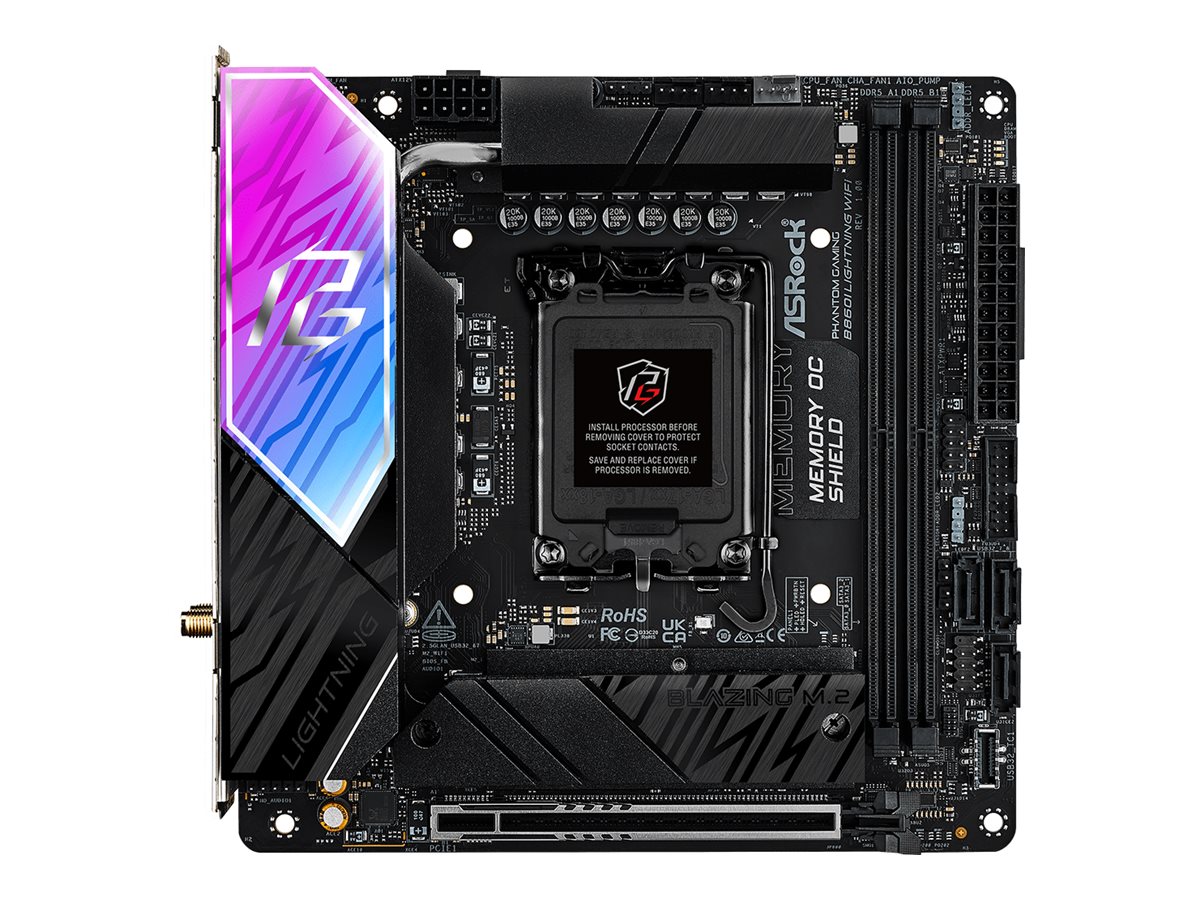 ASRock B860I Lightning WiFi Bundkort - Intel B860 - Intel LGA1851 socket - DDR5 RAM - Mini-ITX