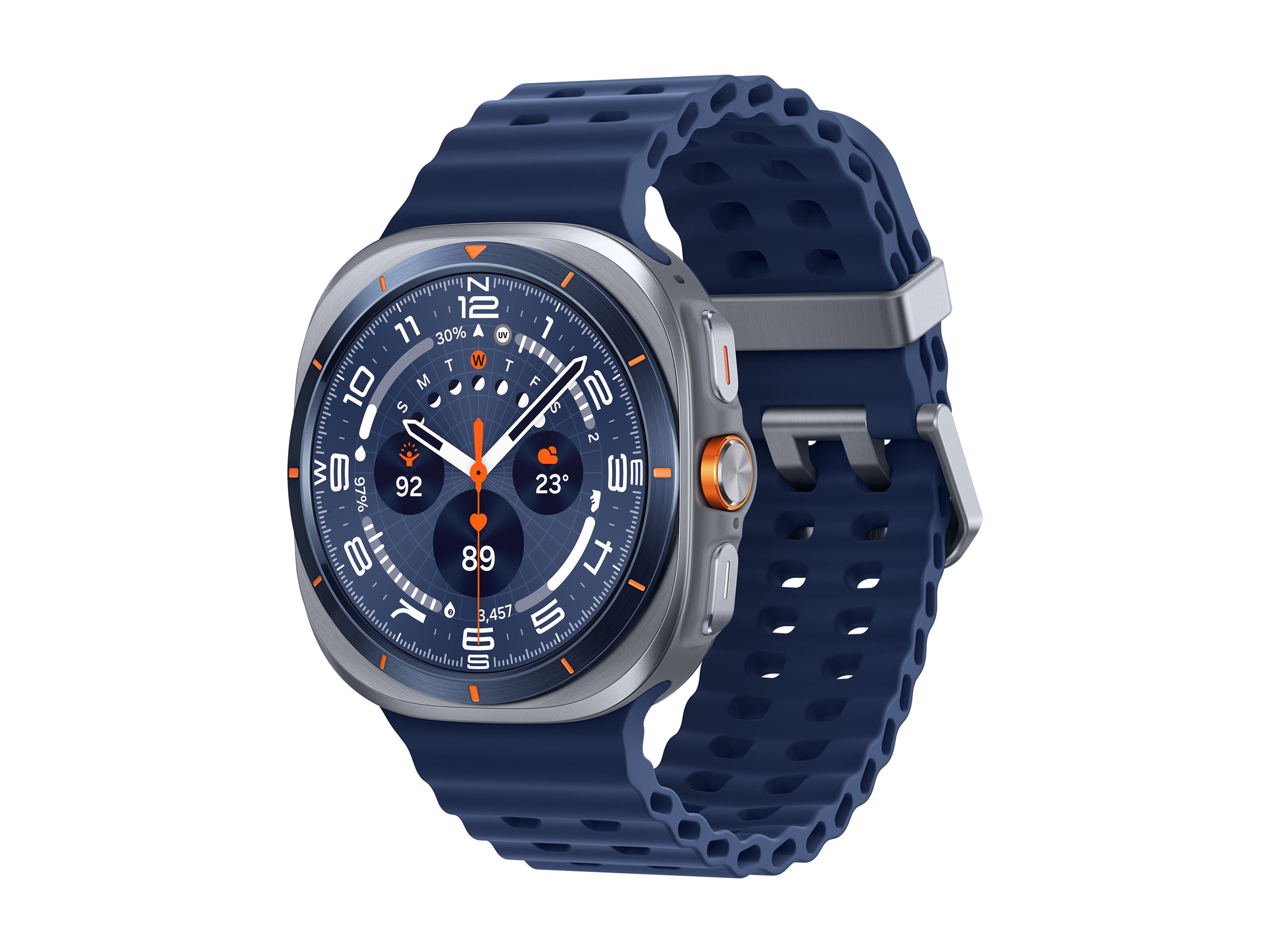 Samsung Galaxy Watch Ultra 47 mm - 1,5" Super AMOLED, 4G/eSIM, GPS - Grå titanium med orange rem