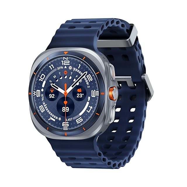 Samsung Galaxy Watch Ultra 47 mm - 1,5" Super AMOLED, 4G/eSIM, GPS - Grå titanium med orange rem