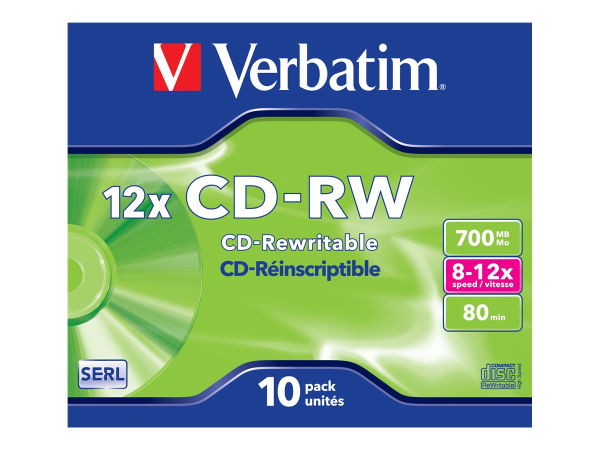 Verbatim - 10 x CD-RW - 700 MB 8x - 12x - cd-boks