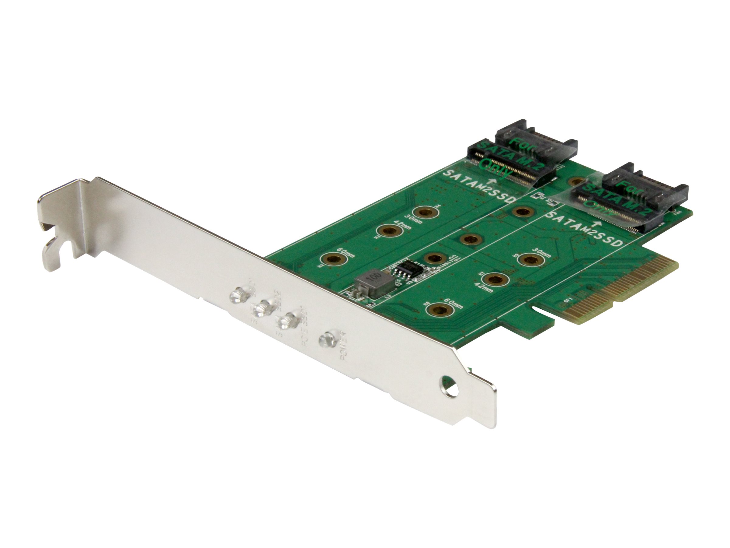 StarTech.com 3-port M.2 SSD (NGFF) Adapter Card - Supports 1x PCIe (NVMe) M.2 SSD, 2x SATA III M.2 SSDs - PCIe 3.0 Adapter (PEXM2SAT32N1)