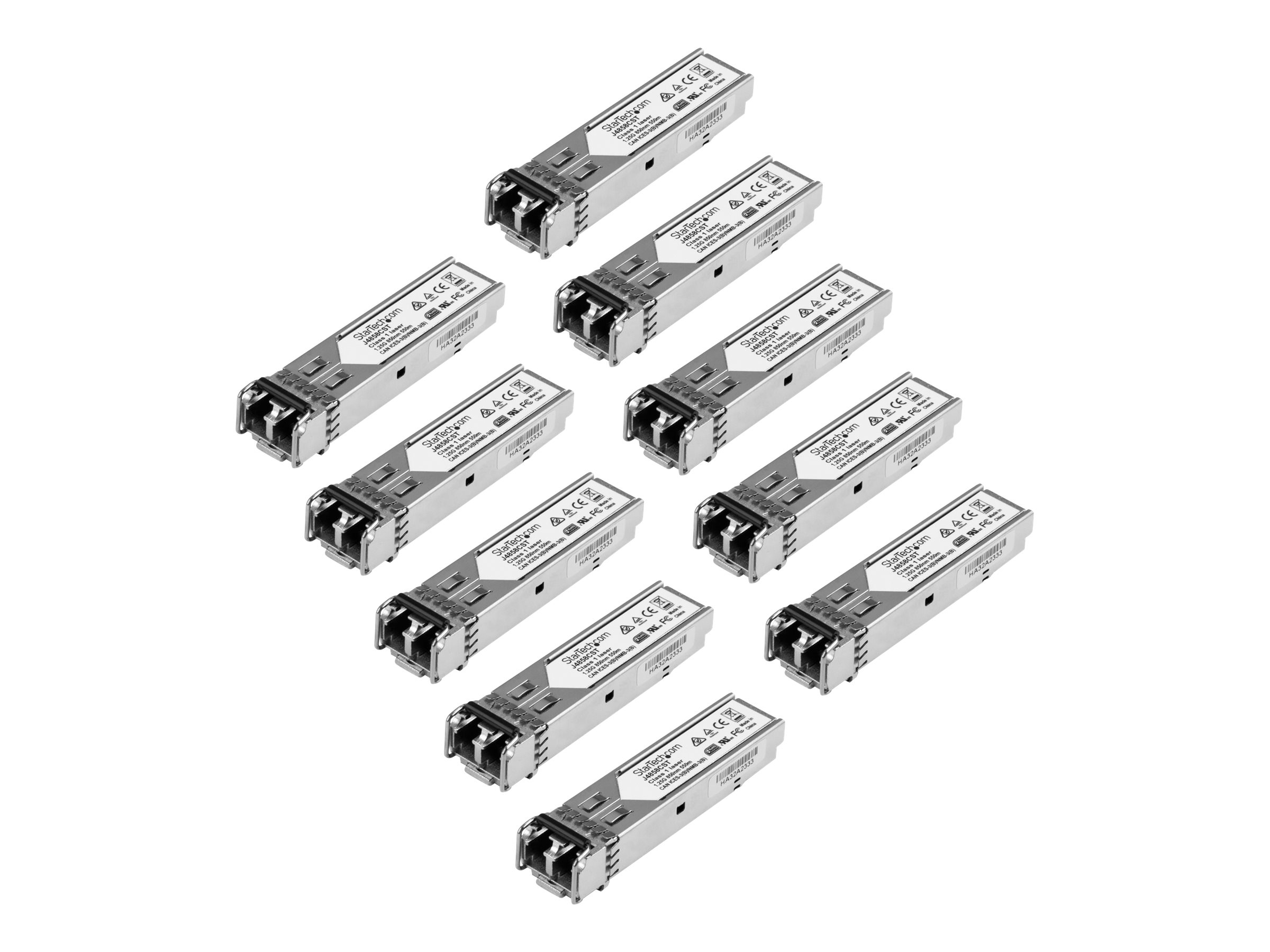 StarTech.com 10 pack HPE J4858C Compatible SFP Module - 1000BASE-SX - 1GE SFP 1GbE Multi Mode/MMF Fiber Transceiver 550m SFP (mini-GBIC) transceiver