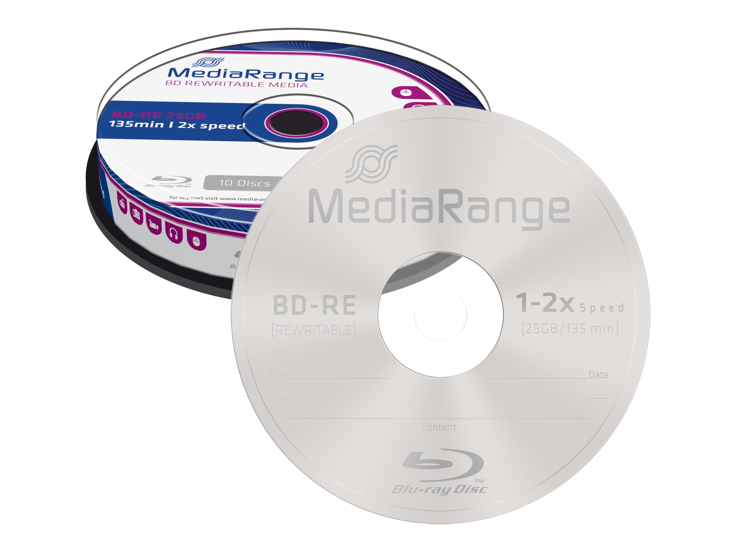 MediaRange - 10 x BD-RE - 25 GB 2x - spindle