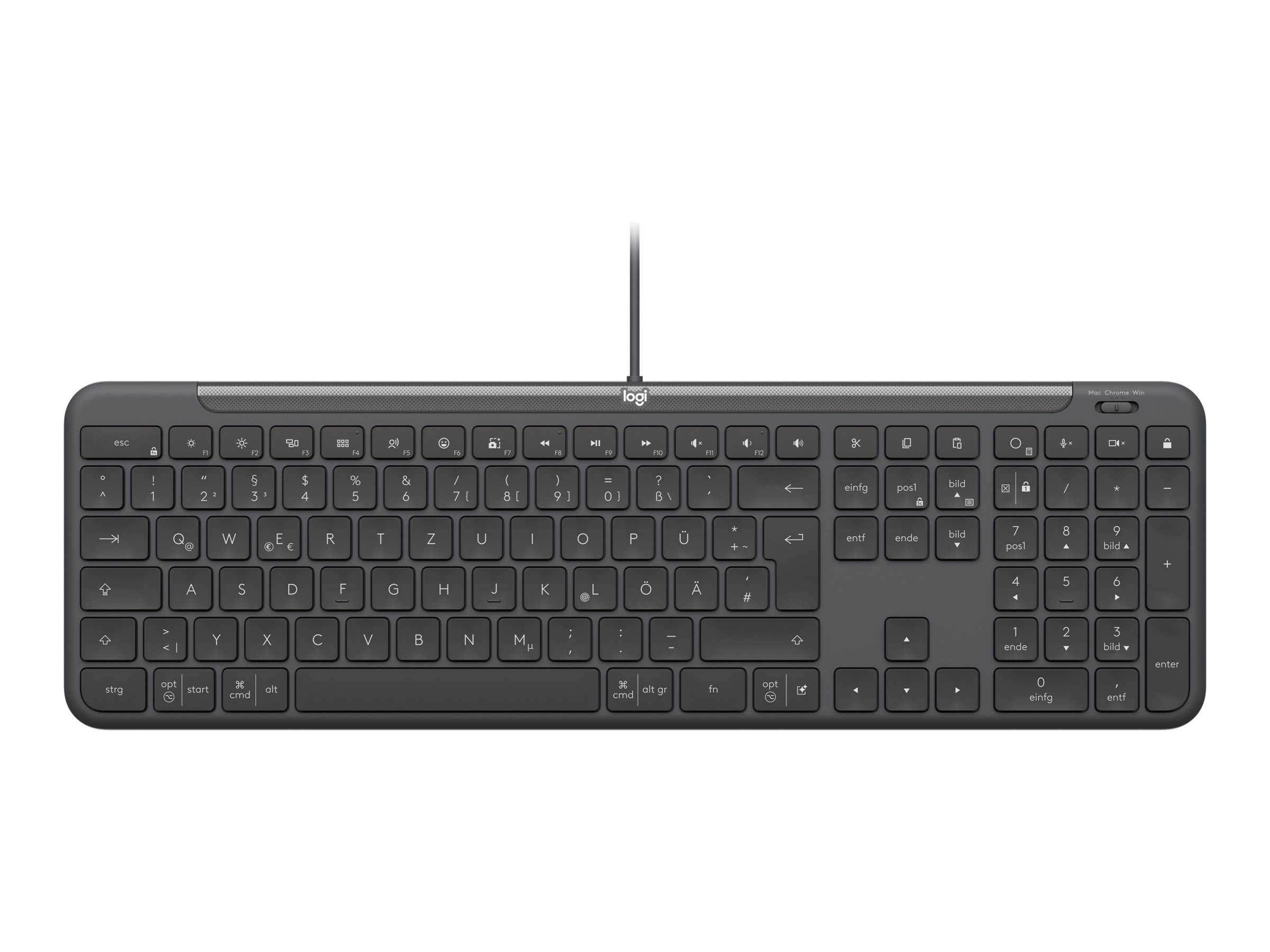 Logitech Signature Slim Wired K620 for Business Tastatur Saks Kablet Tysk