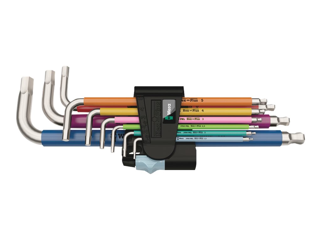 Wera 3950 SPKL/9 SM Multicolour vinkelnøglesæt, metrisk, rustfri stål, 9 dele