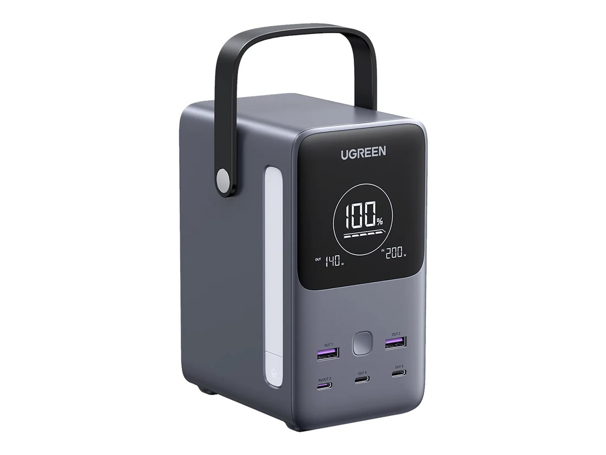Ugreen Nexode - Powerbank - 5 / 9 / 12 / 15 / 20 / 28 V - 300 Watt - litiumjernfosfat - 48000 mAh - 153 Wh - output-stikforbindelser: 5