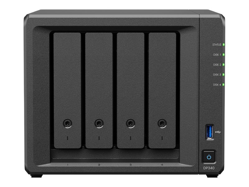 Synology Dp340 Nas & Lagringsserver Desktop R1600 16 Gb 32 Tb Hdd Sort