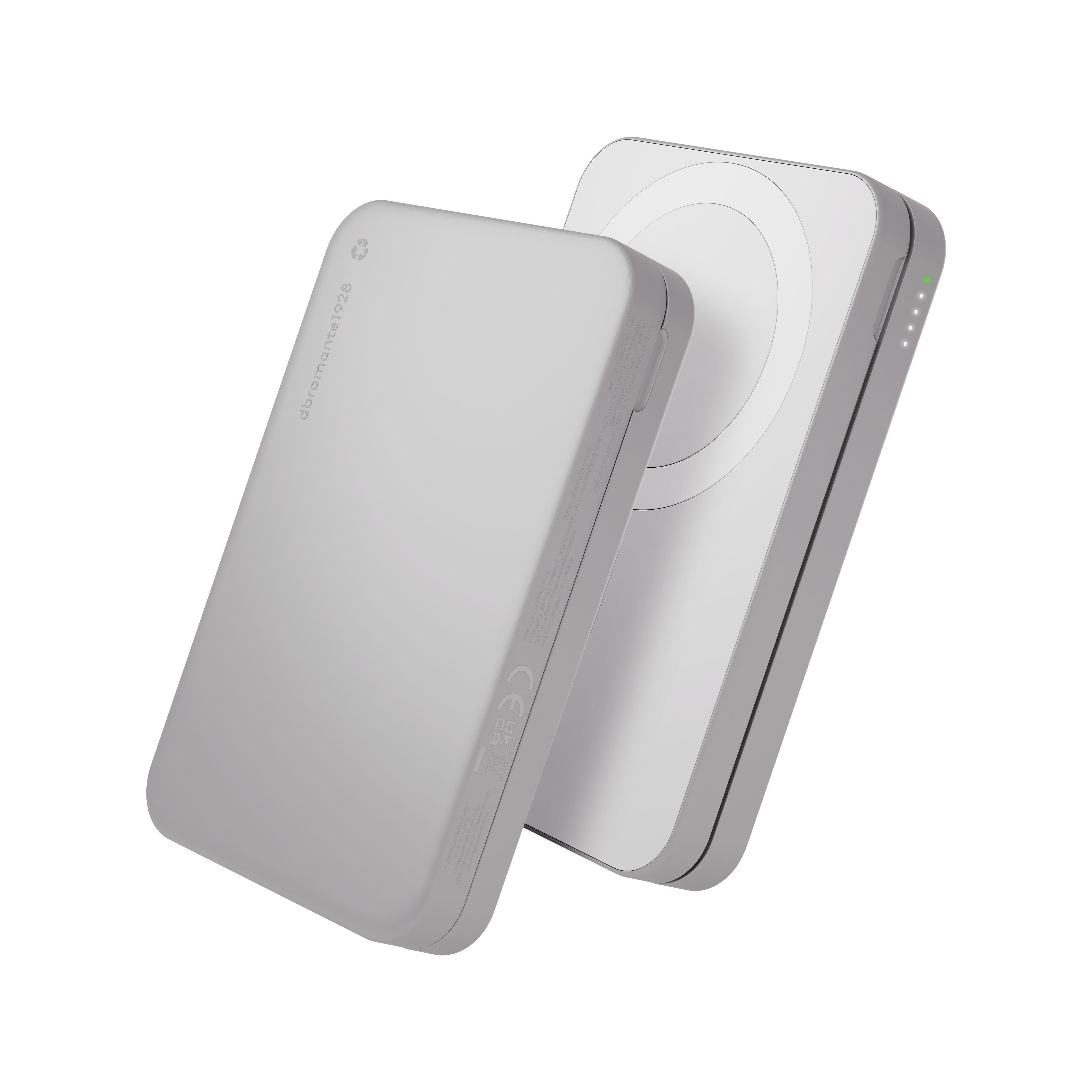 dbramante1928 re-charge - 3in1 - Qi1.3 Power Bank - 8000mAh Powerbank - Hvid - 8000 mAh