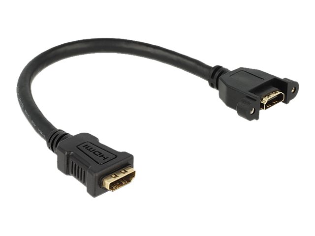 DeLOCK HDMI cable for panel mount, 2xHDMI 19-pin female, 0,25m, black
