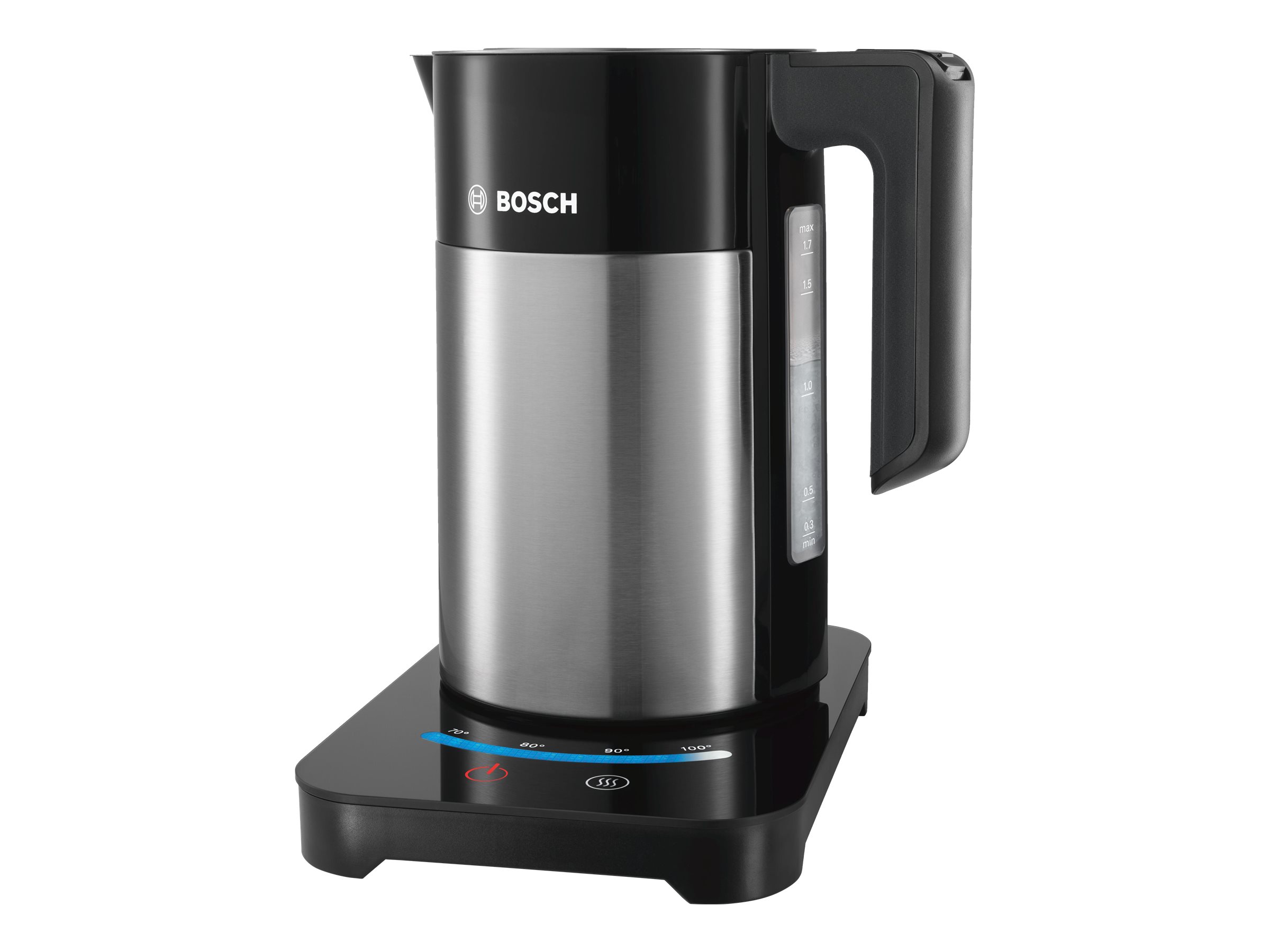 Bosch TWK7203 - Kedel - 1.7 liter - 2.2 kW - rustfrit stål/sort