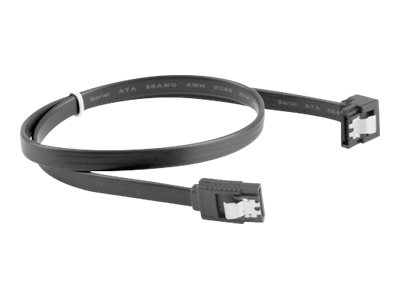Lanberg - SATA-kabel - Serial ATA 150/300/600 - SATA (hun) vinklet, med haspe til SATA (hun) lige, haspet - 50 cm - sort