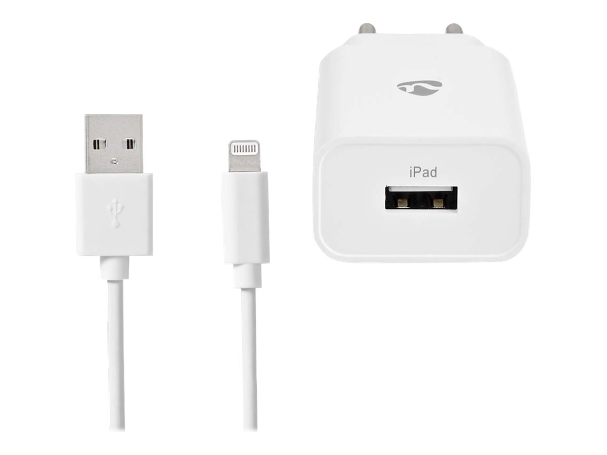 Vægoplader | 12 W | Hurtigopladningsfunktion | 1x 2.4 A A | Antal output: 1 | USB-A | Lightning 8-Pin (Loose) kabel | 1.00 m | S