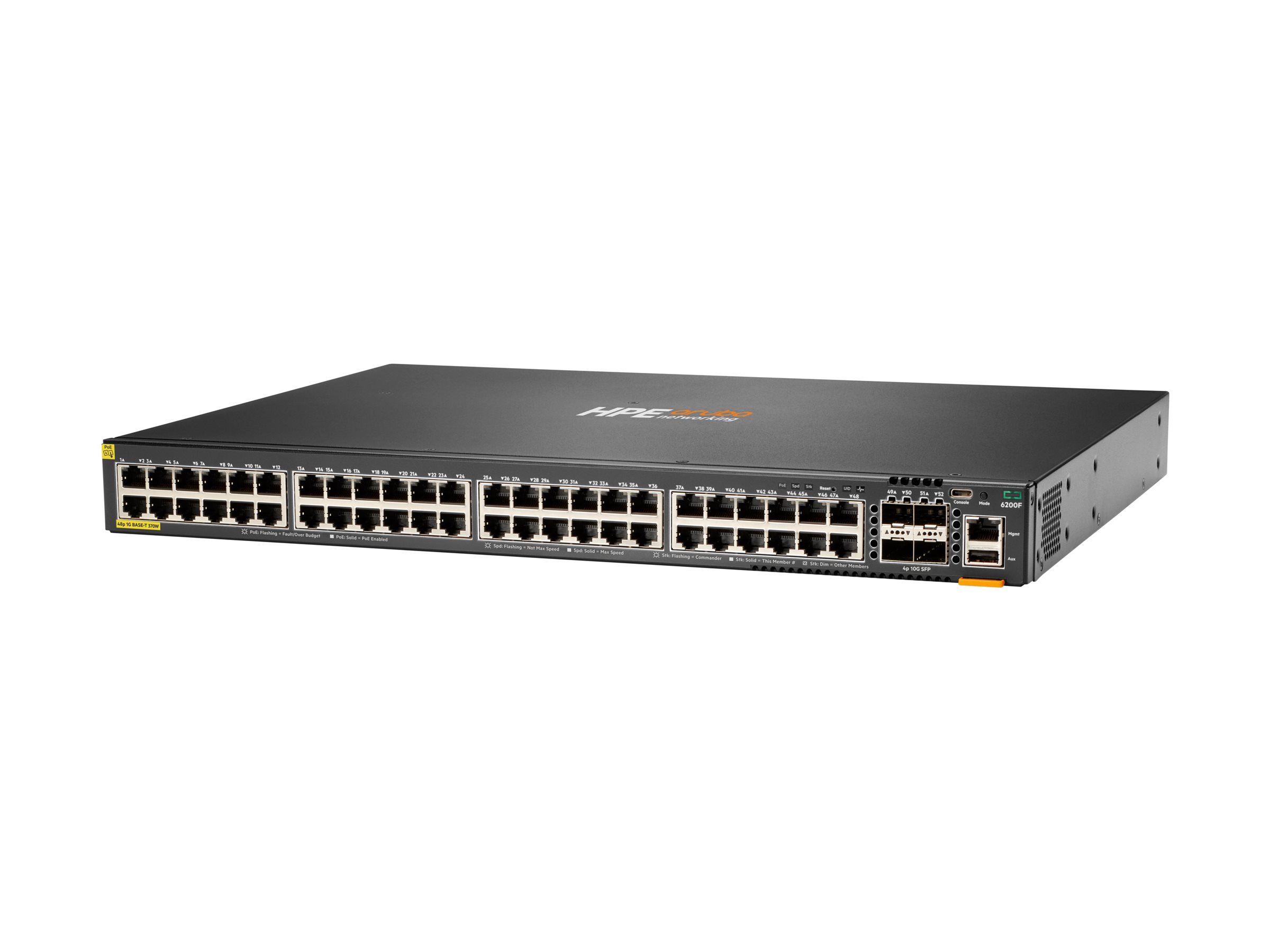 HPE Aruba 6200F 48G Class4 PoE 4SFP+ 370W Switch Switch 48-porte Gigabit Ethernet PoE+