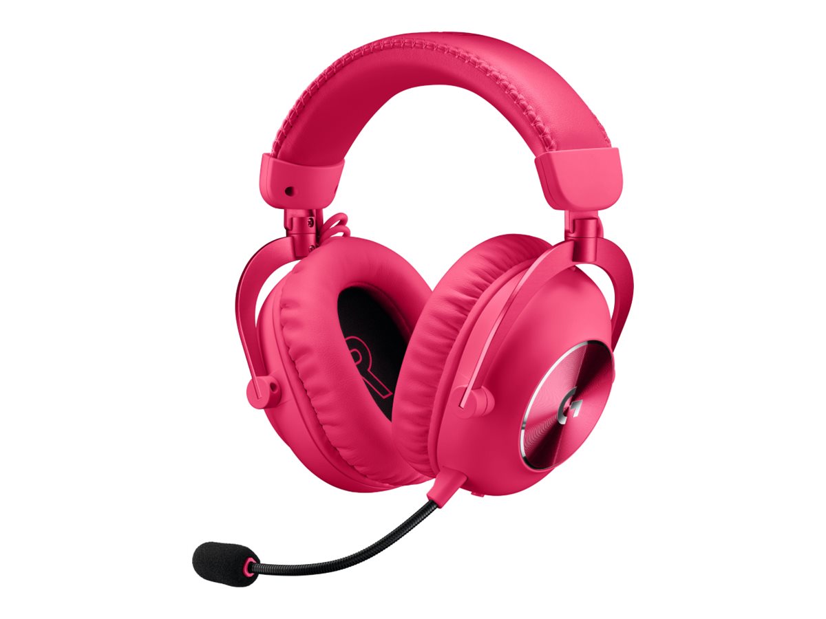 Logitech G Pro X 2 - Headset - fuld størrelse - Bluetooth / LIGHTSPEED - trådløs, kablet - 3,5 mm jackstik - støjisolerende - pink