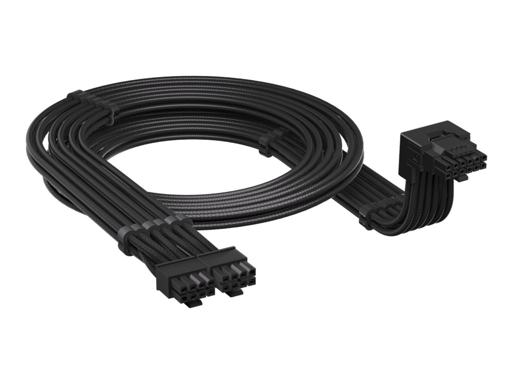 CORSAIR Type 5 (Style B) - Strømkabel - 16-pin PCI-strøm (han) nedvinklet til 8 pin PCIe-strøm (han) - 65 cm - sort