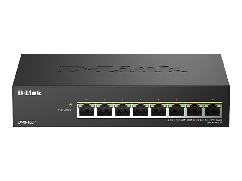 D-Link DMS 108P Switch 8-porte 2.5 Gigabit Ethernet PoE+