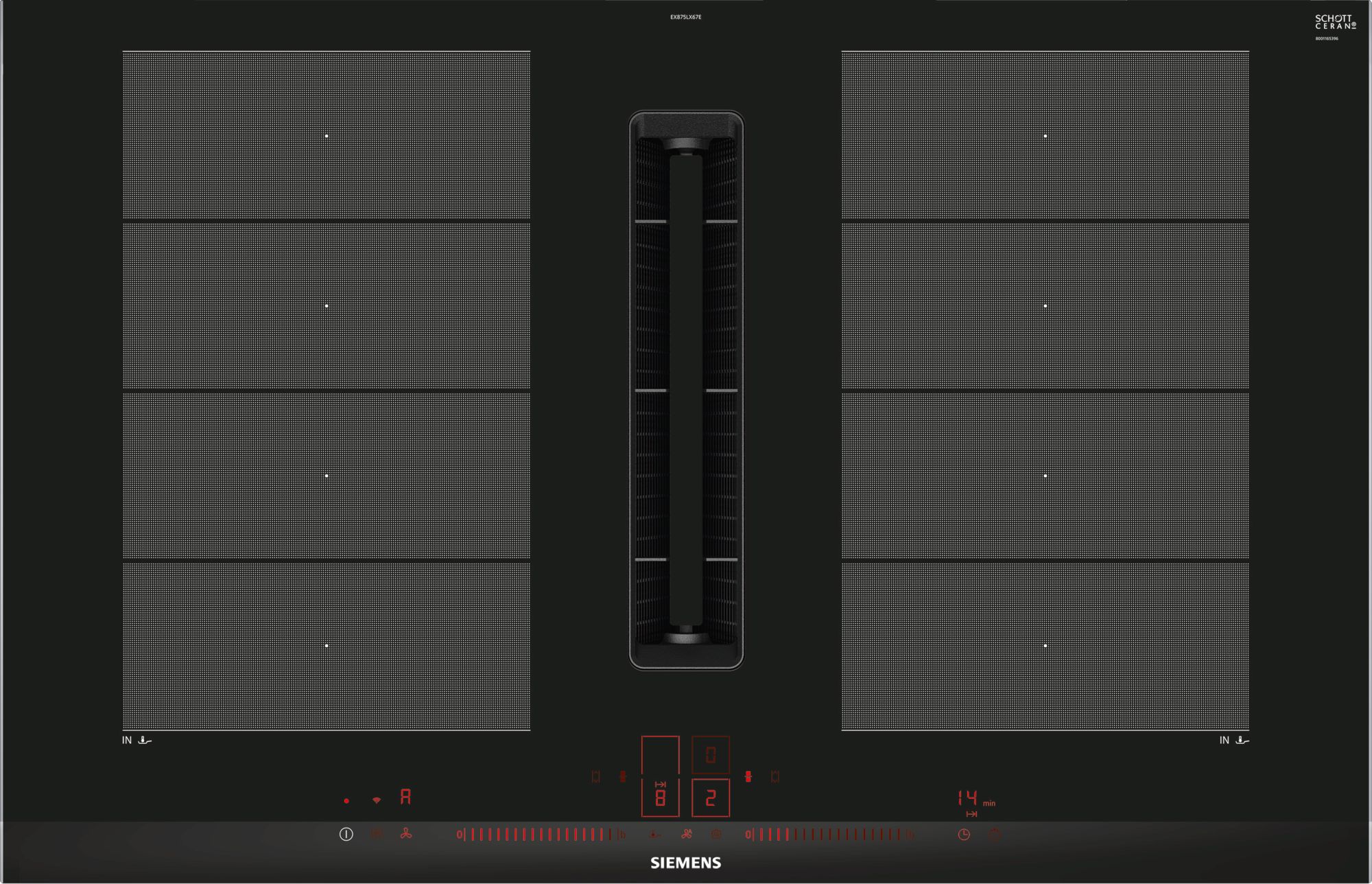Siemens iQ700 Induktionskogeplade med emhætte