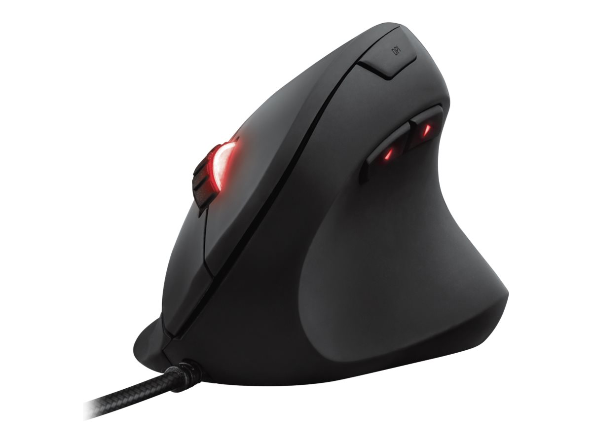 Trust GXT 144 Rexx gaming mouse - Vertical mouse - Optisk - 6 knapper - Sort