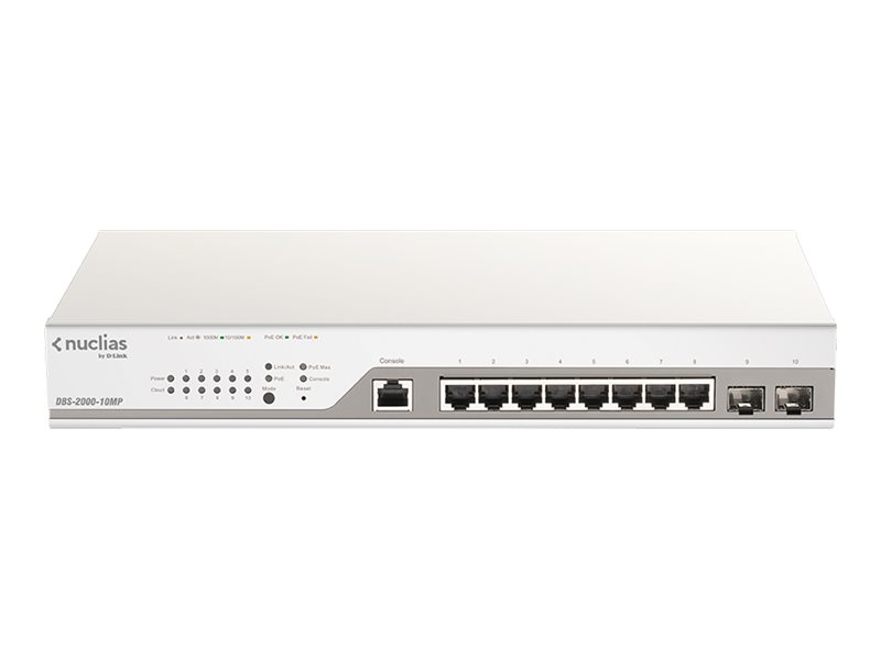 D-link Dbs-2000-10mp Netværksswitch Administreret L2 Gigabit Ethernet (10/100/1000) Strøm Over Ethernet (poe) Grå