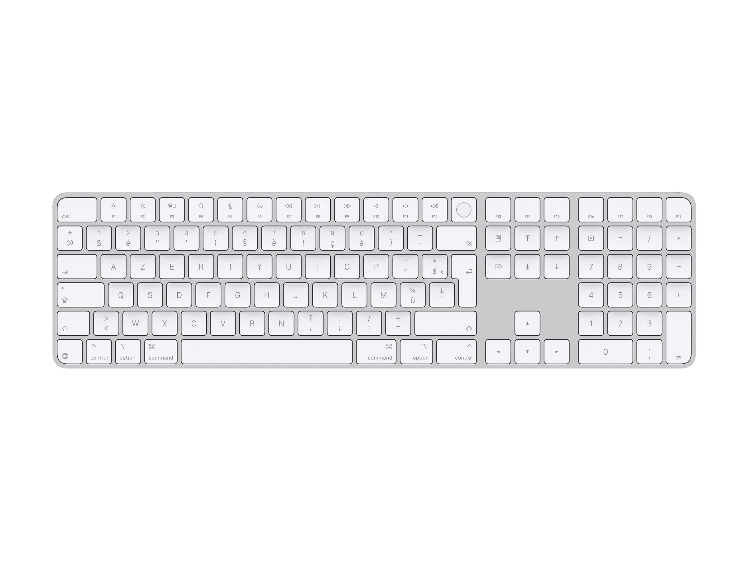 Apple Magic Keyboard with Touch ID and Numeric Keypad - Tastatur - Fransk - Hvid
