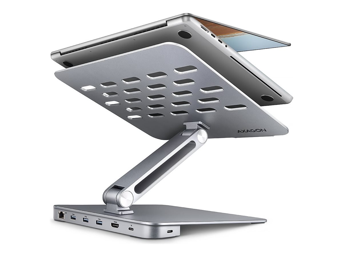AXAGON HMC-STND - Docking station + notebook holder - USB-C 3.2 Gen 1 - HDMI - 1GbE