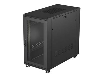 Lanberg FF01 series - rack - 600 x 1200 flat pack with glass door - 22U