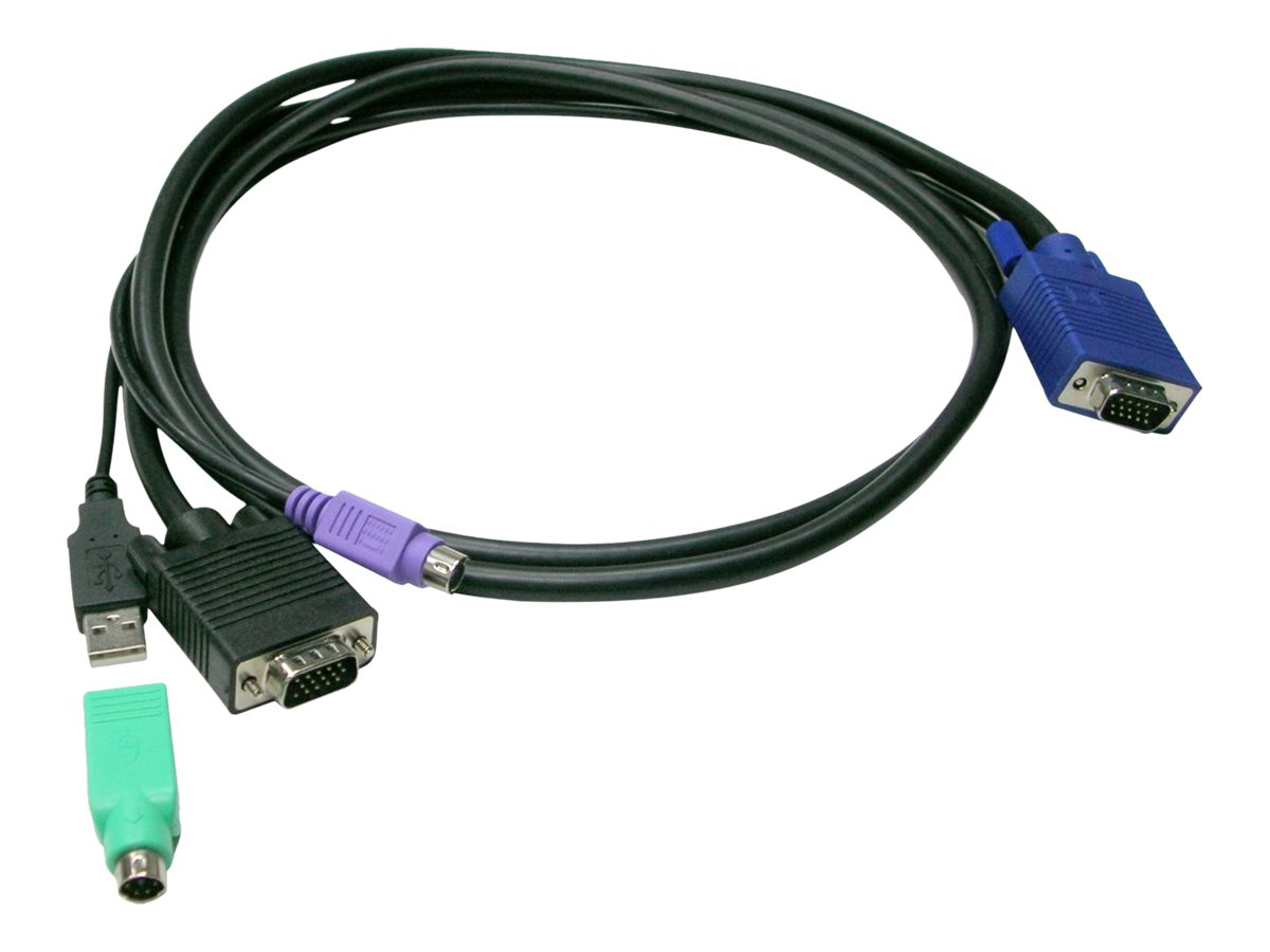 LevelOne ACC-3203 - keyboard / video / mouse (KVM) cable kit - HD-15 (VGA) to USB PS/2 HD-15 (VGA) - 5 m