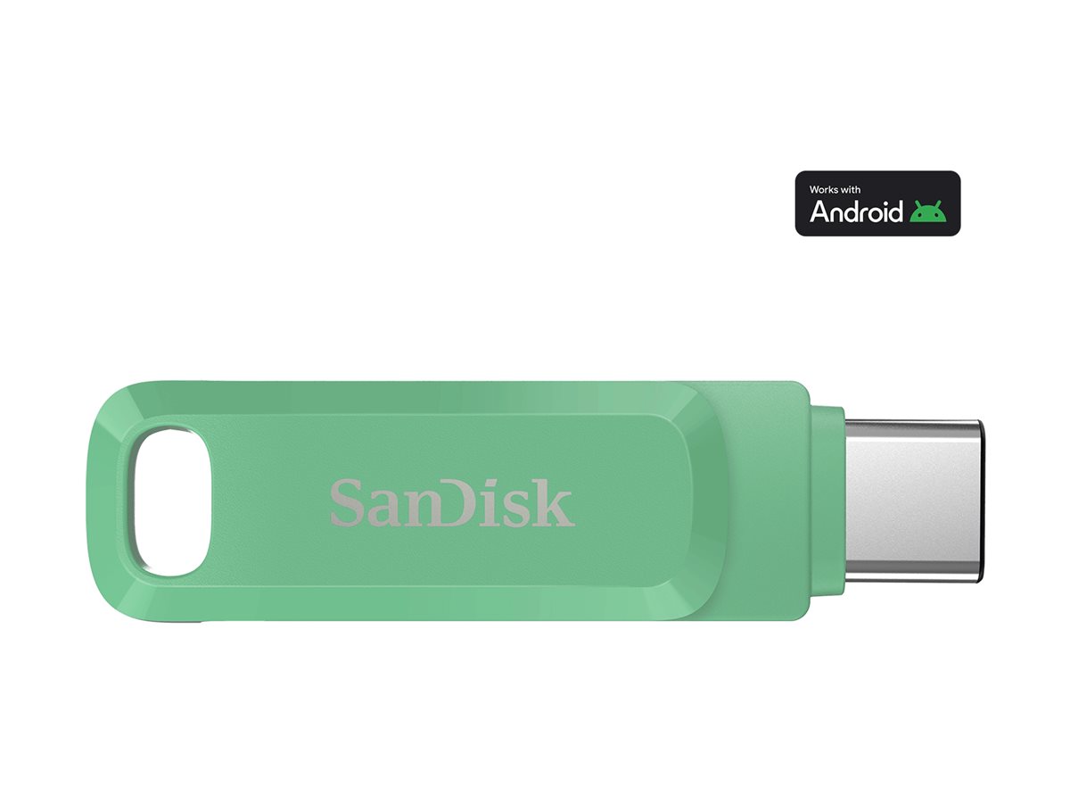 SanDisk Ultra Dual Drive Go - USB flashdrive - 64 GB - USB 3.2 Gen 1 / USB-C - absintgrøn