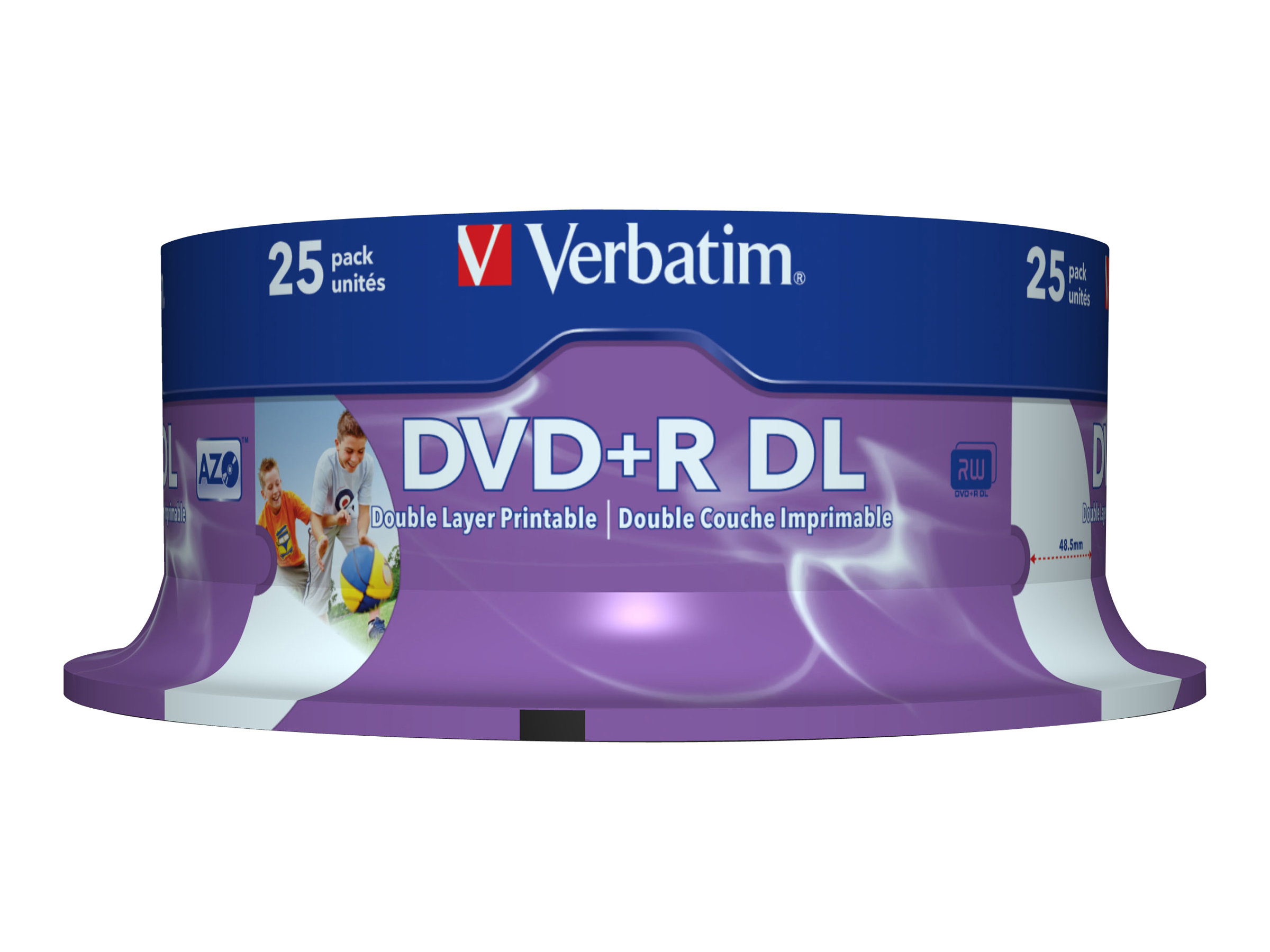 Verbatim - 25 x DVD+R DL - 8.5 GB 8x - bred printbar overflade - spindle