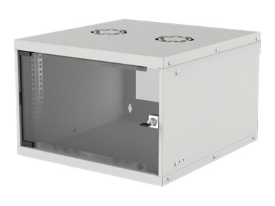 Intellinet Network Cabinet, Wall Mount (Basic), 6U, 400mm Deep, Grey, Flatpack, Max 50kg, Glass Door, 19", Parts for wall installation not included,