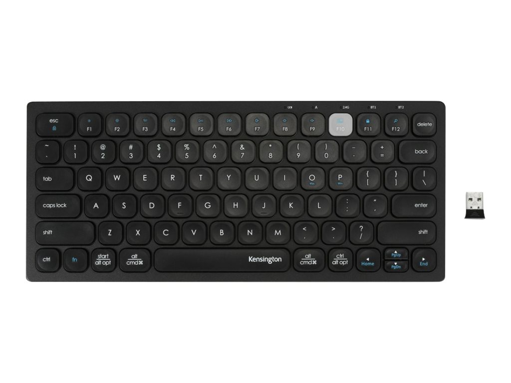 Kensington Dual trådløst Compact tastatur - nordisk layout - Tastatur - Nordisk - Sort