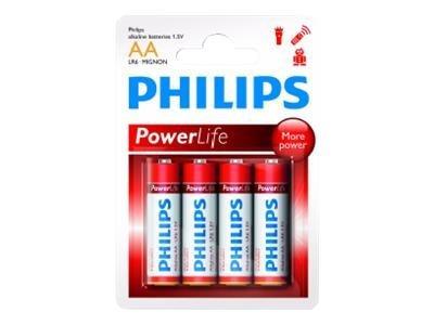 Philips LR6P4B/10 Power Alkaline AA 4-blister Batteri