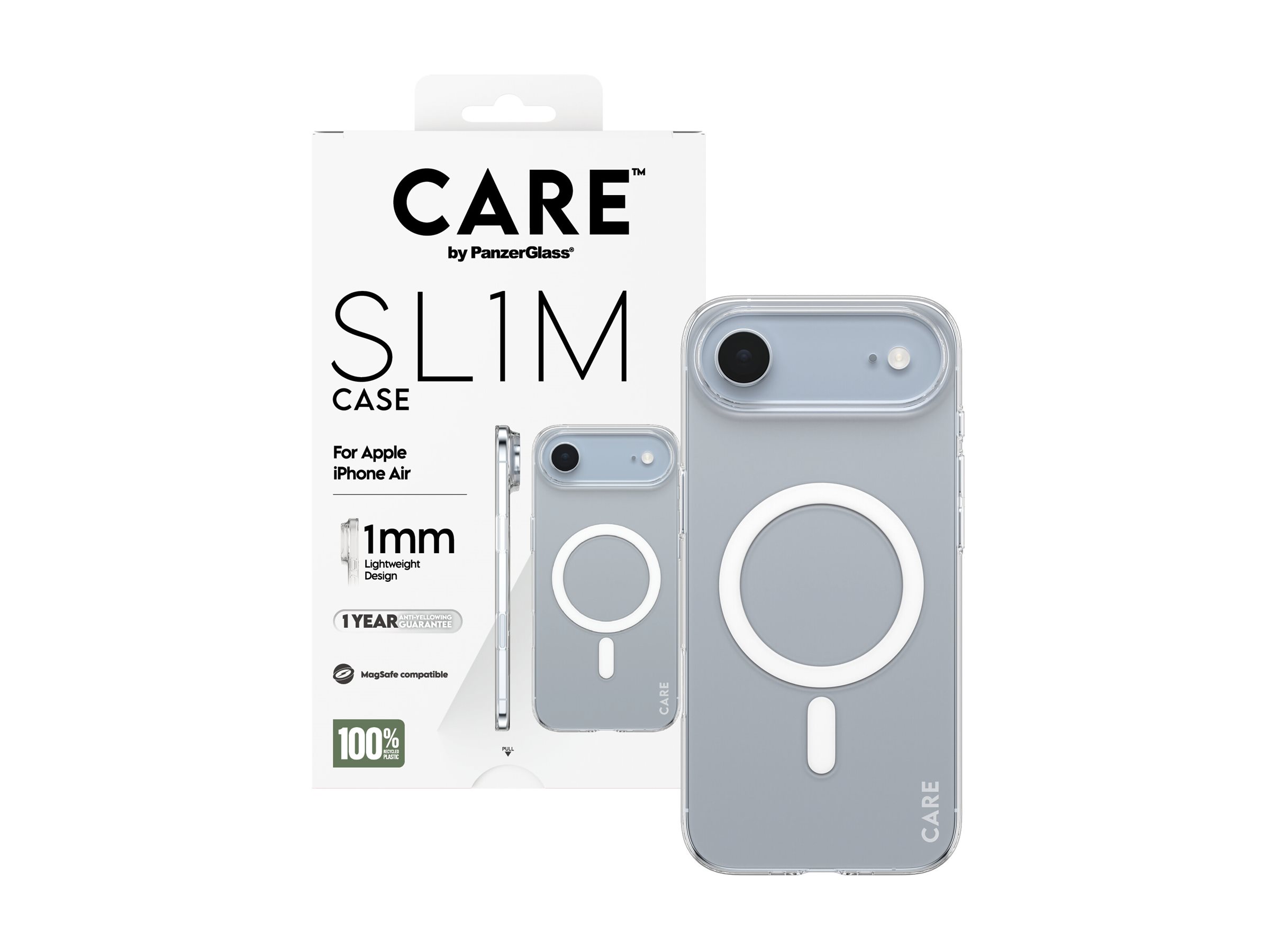 PanzerGlass CARE™ by ® SL1M Case Transparent w. MagSafe iPhone Air Beskyttelsescover Transparent Transparent