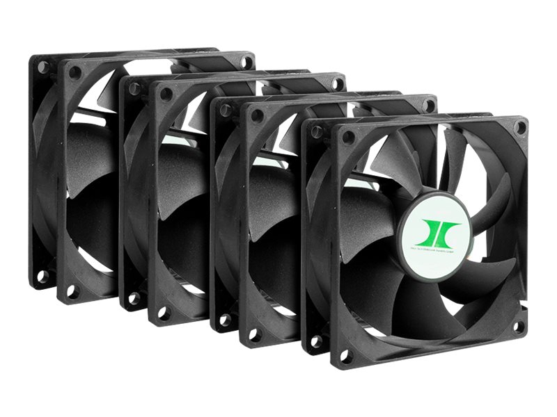Inter-Tech IPC Fan Set 80x80x25mm | 8888729 - Kabinet køler - 80mm - Sort